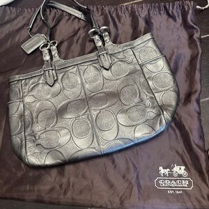 Coach Metallic Silver Shoulder Bag